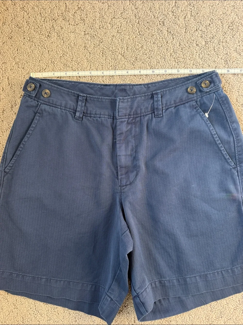 Free People Keepsake Herringbone Chino Shorts Blue Women’s Size 8 NWOT